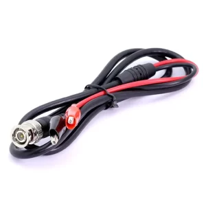 BNC Male Plug to Dual Alligator Clip Oscilloscope Probe 1m 500V 5A