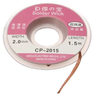1.5m/5ft 2.5mm Desoldering Braid Solder Remover Wick Wire CP-2015 Repair Tool