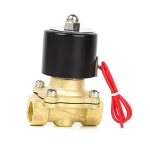 DC 220V 1/2 Inch Brass Electric Solenoid Valve Water Air Fuels Gas Normal Close 2W-160-15