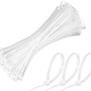 Self-locking Nylon Cable Ties 20cm 100pcs - WHITE
