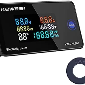 KWS-AC300 Digital AC Voltmeter Wattmeter Power Current Energy Ammeter Temperature Humidity Meter Voltage Tester 0-100A With Split Core CT