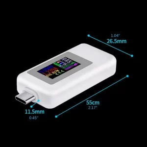 KWS-1902C Color Display USB Type-C Tester 0-5A 4-30V Digital Connector Power Bank Charger Socket Plug Tester