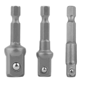 Hex Drive Power Drill Socket Extension Bit Adapter Set - Pack of 3 Pieces 1 / 4 3 / 8 1 / 2 50mm