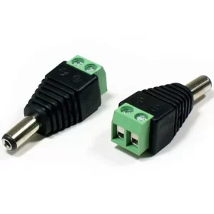 Male DC Power adapter - 2.1mm plug to screw terminal