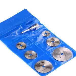 Mini HSS Circular Saw Blade Rotary Tool Discs with 2 pcs Mandrel Rod 3.2mm 22/25/32/35/44*0.8*6.35mm