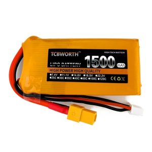 TCBWORTH Lipo Battery 2s 7.4v - 1500mAh 60C XT60