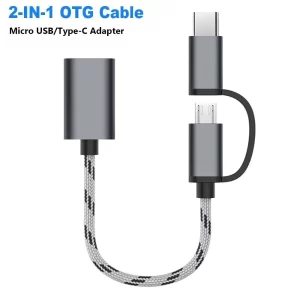 USB Male To Type C and Micro usb OTG Adapter 2 in 1