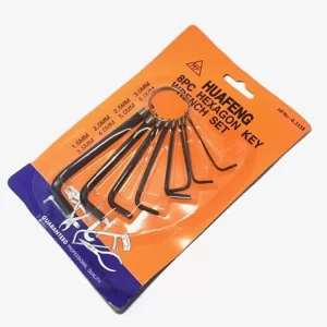 HUAFENG 8PC Hexagon Key Wrench Set 1.5mm 2mm 2.5mm 3mm 3.5mm 4mm 5mm 6mm Allen key set